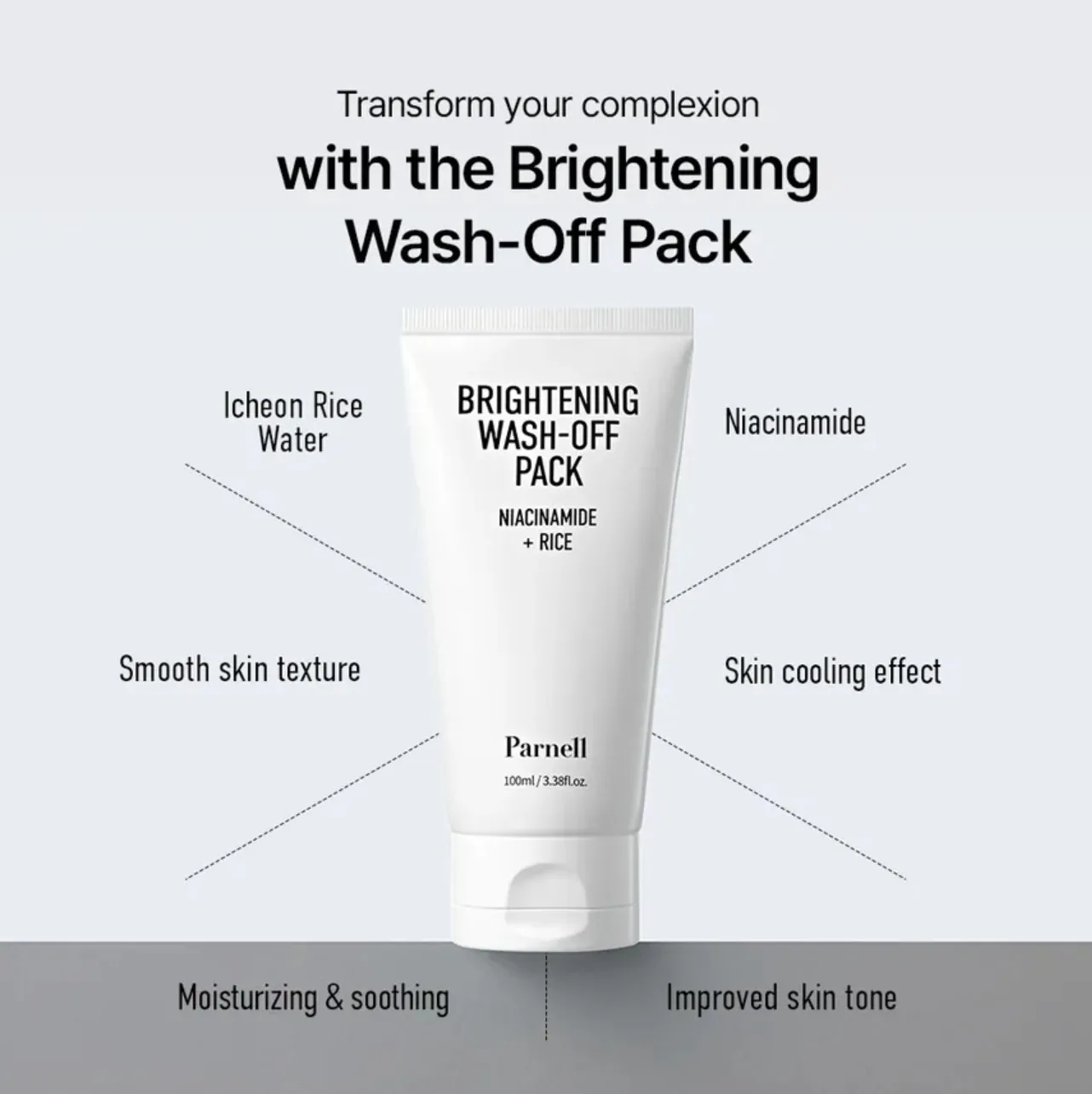 Parnell NIACINAMIDE RICE BRIGHTENING WASH OFF PACK 100ml 4