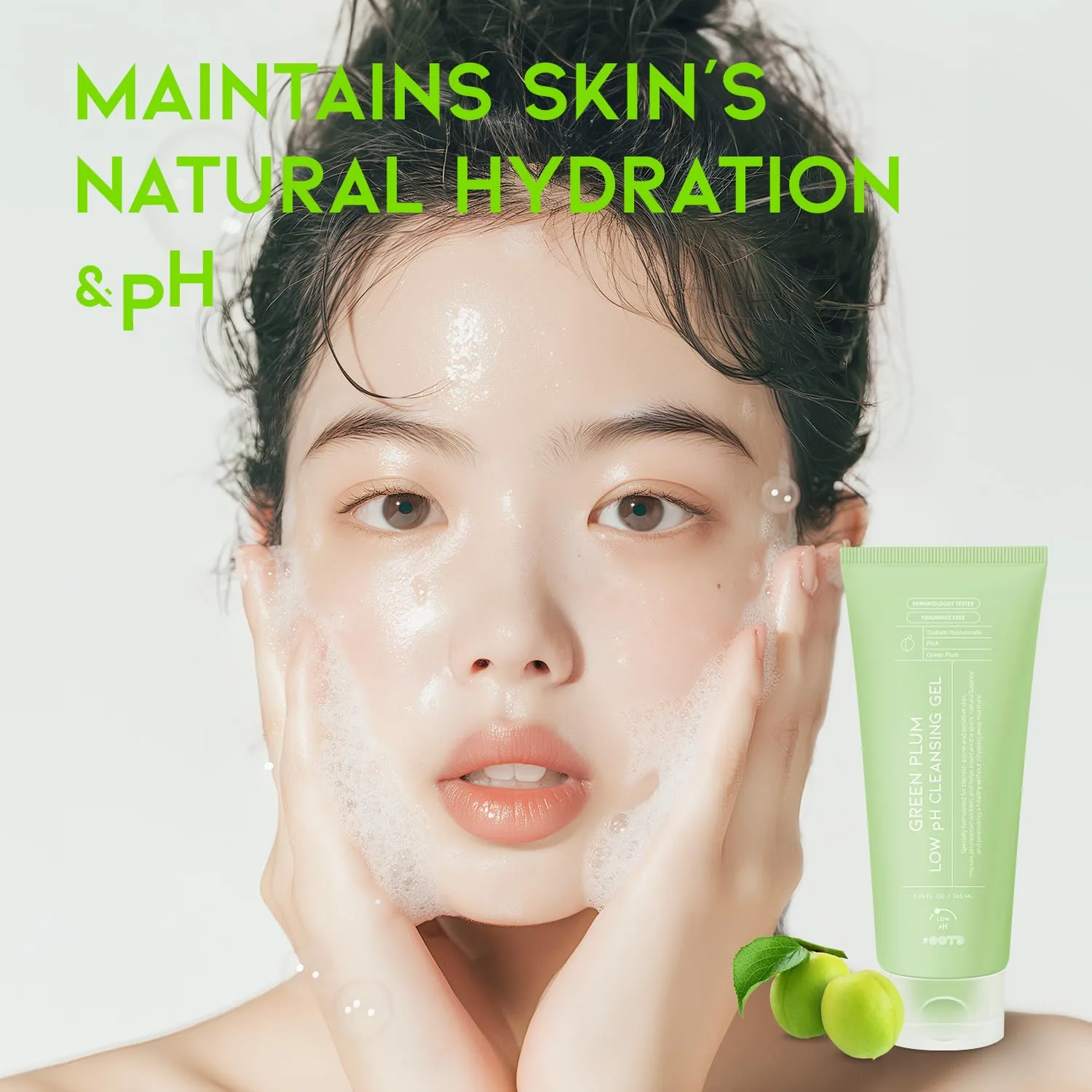 OOTD Green Plum Low Ph Cleansing Gel 200ml 2