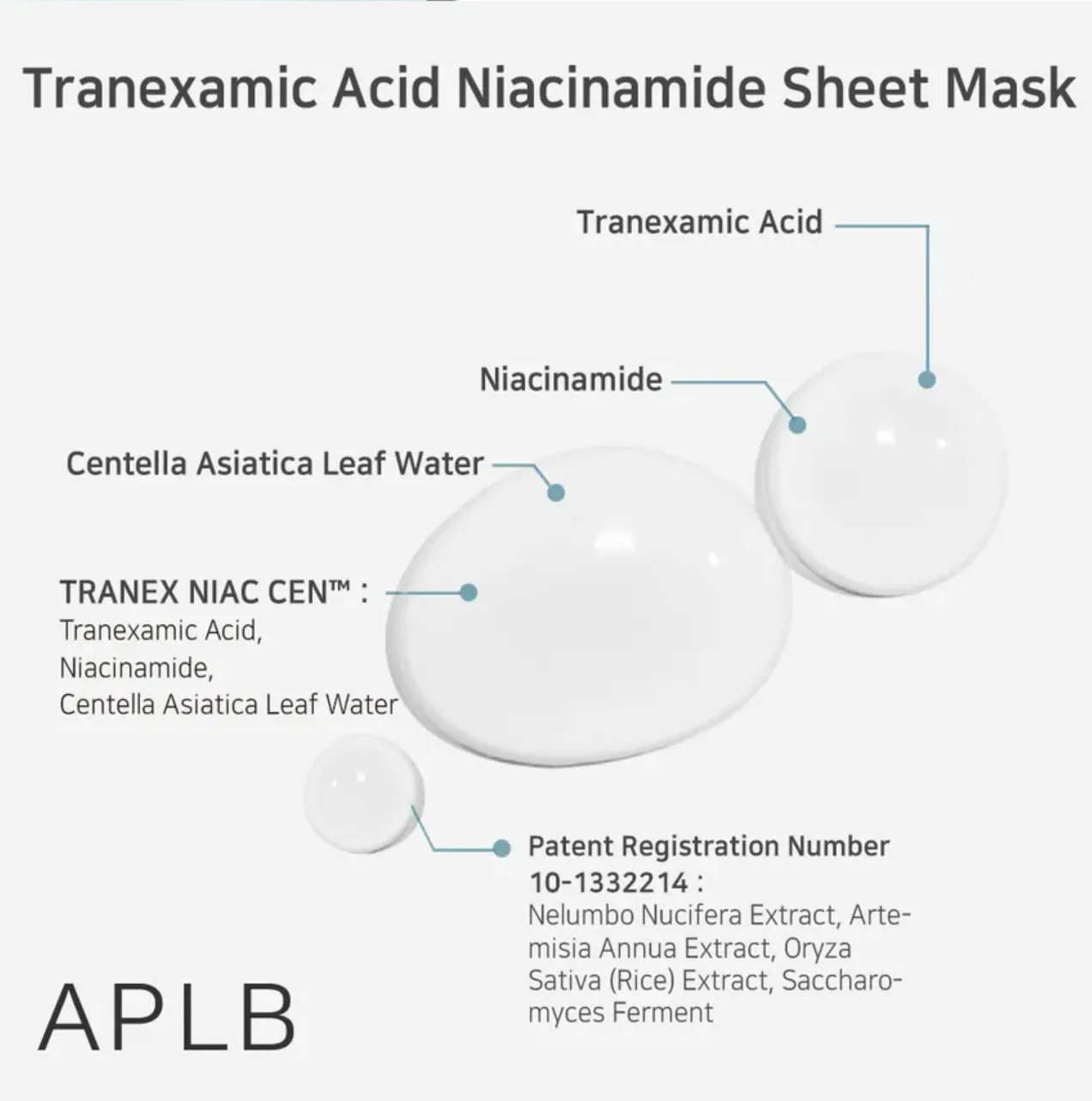 APLB TRANEXAMIC ACID NIACINAMIDE SHEET MASK 25ml 1ea 3