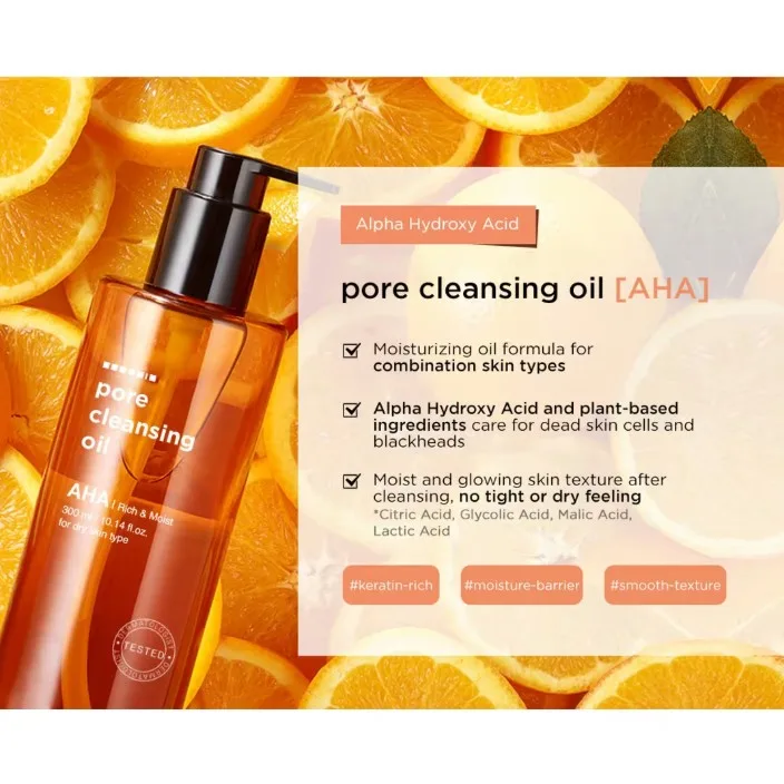 Hanskin Pore Cleansing Oil AHA 300ml 4