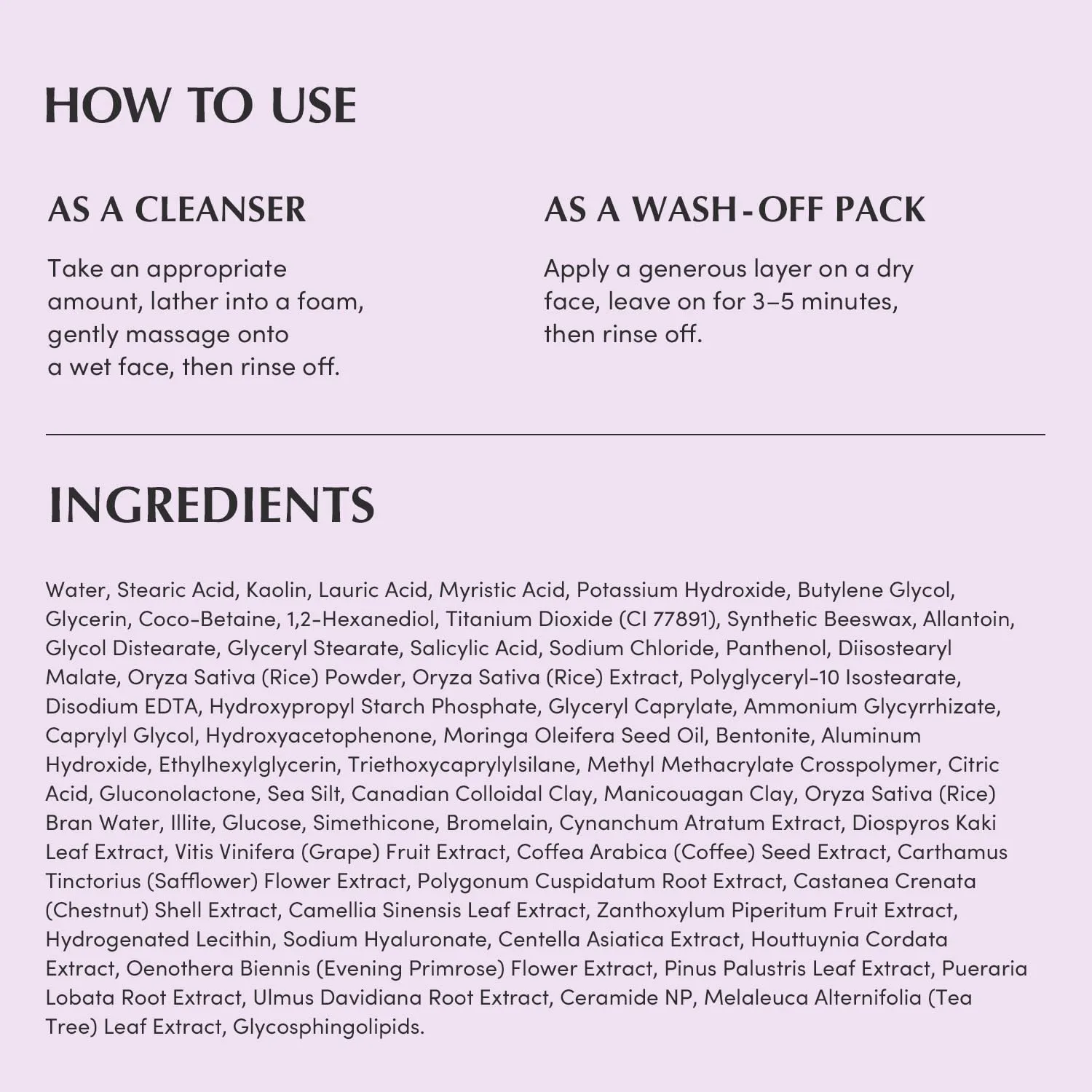 EQQUALBERRY Purple Rice Pore Purifying Pack Cleanser 130g 8
