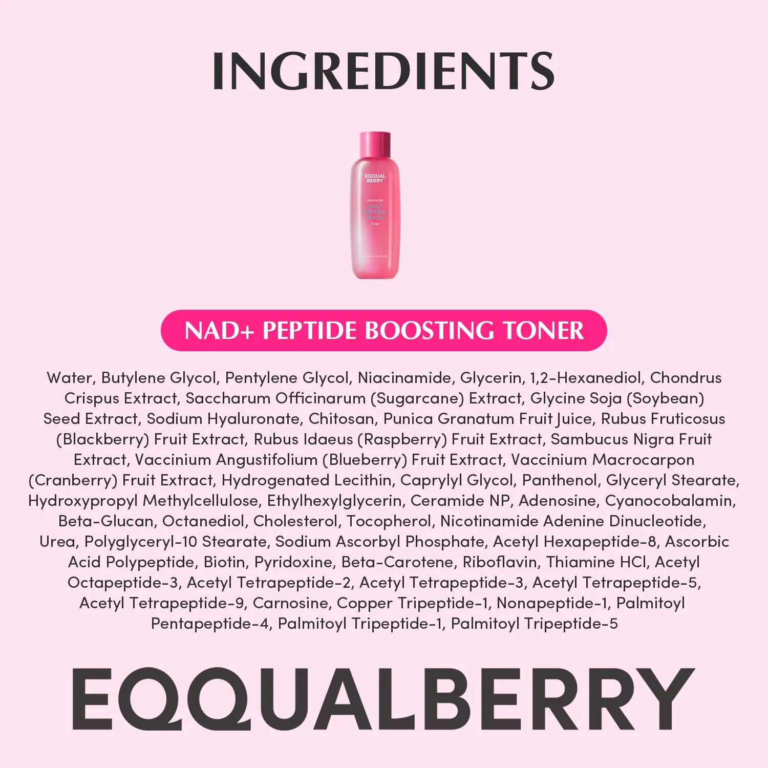EQQUALBERRY NAD+ PEPTIDE BOOSTING TONER 150ml 8