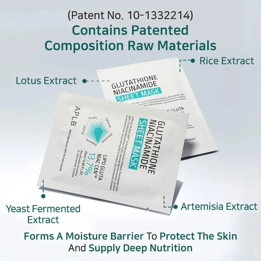 APLB Glutathione Niacinamide Sheet Mask 25ml 10ea 9