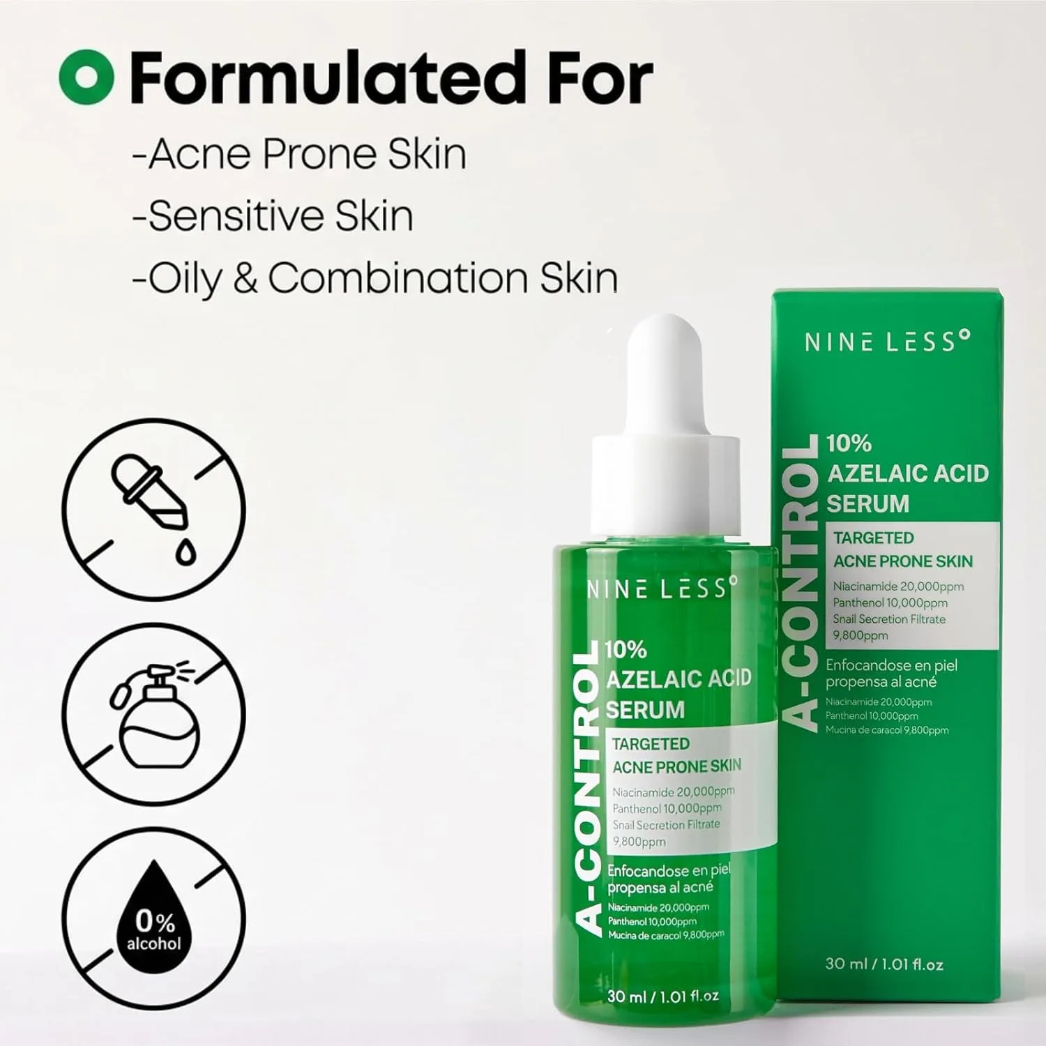 NINELESS A-Control 10% Azelaic Acid Serum 30ml 3