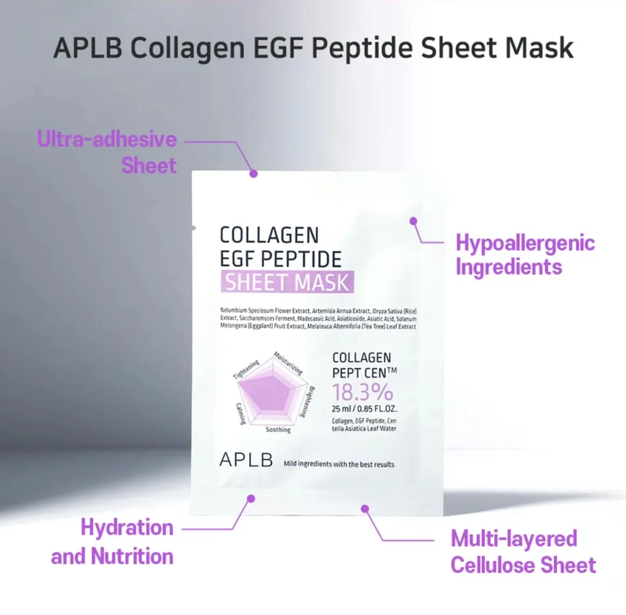 APLB COLLAGEN EGF PEPTIDE SHEET MASK 1EA 6