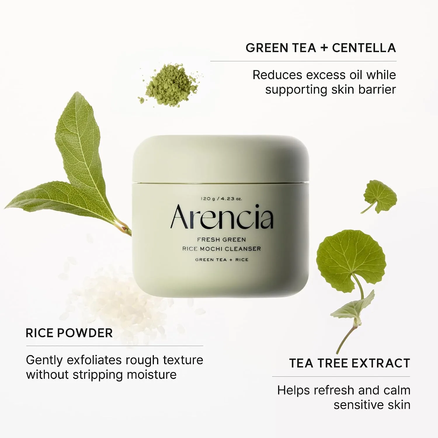 Arencia Fresh Green Rice Mochi Cleanser 120g 5