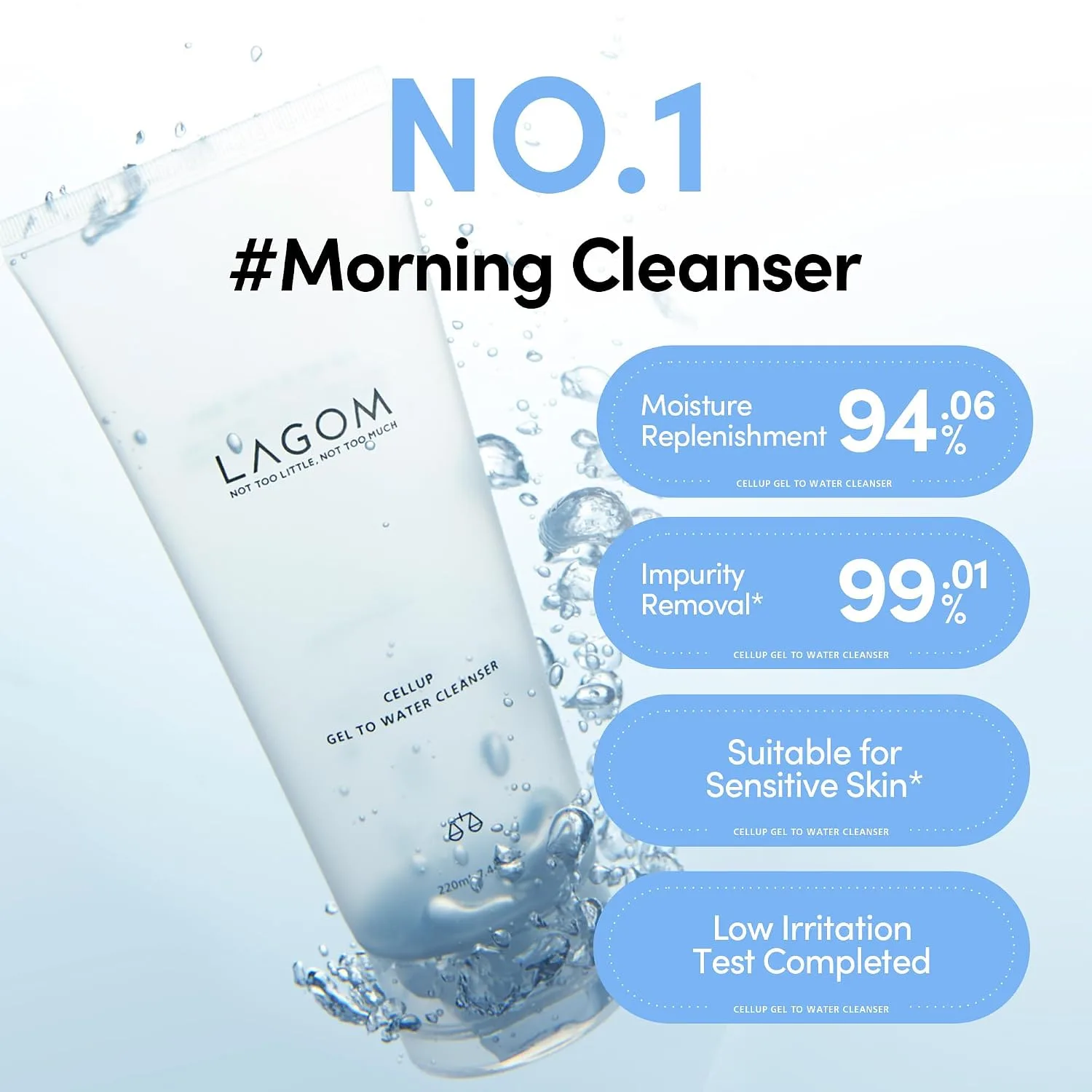 LAGOM Cellup Gel To Water Cleanser 170ml 3