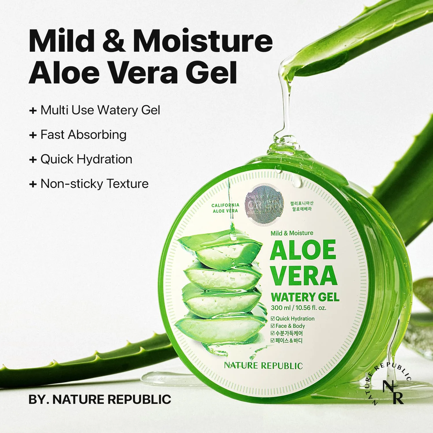 Nature Republic MILD & MOISTURE ALOE VERA WATERY GEL 2