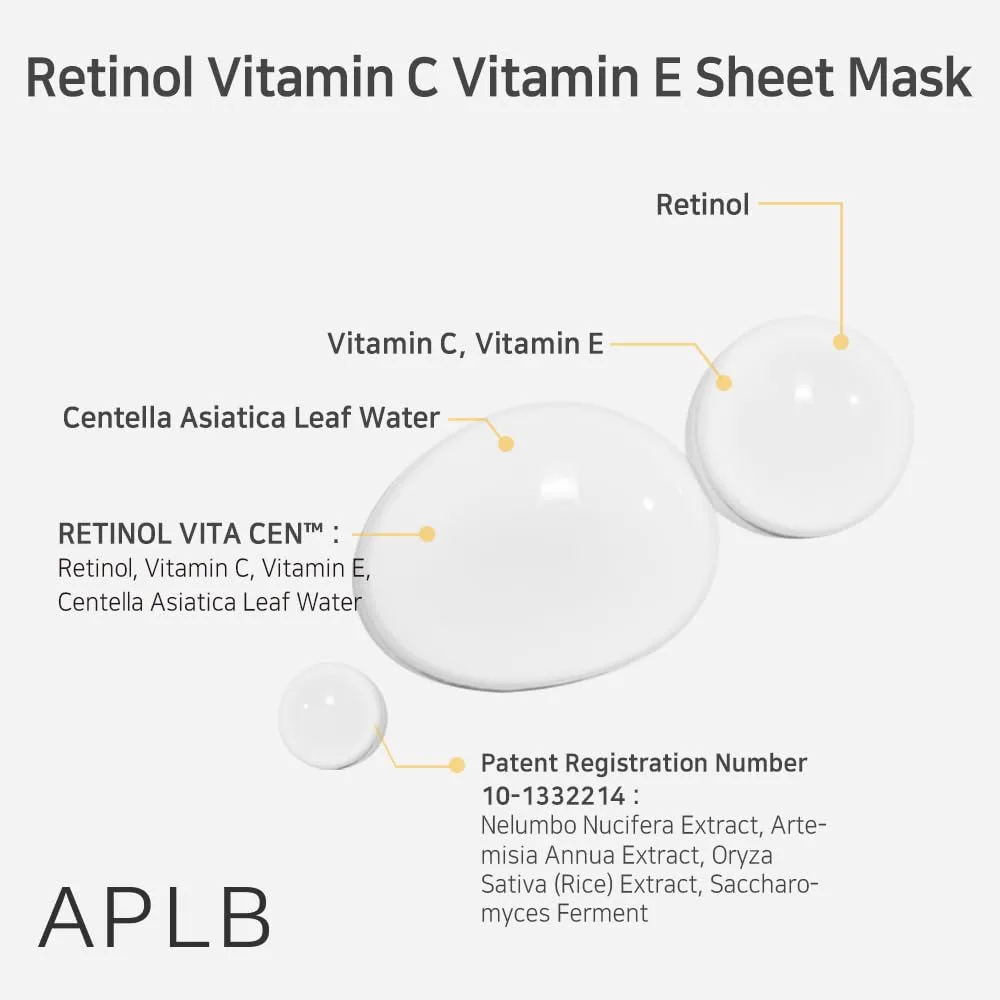 APLB RETINOL VITAMIN C VITAMIN E SHEET MASK 25ml 1ea 4
