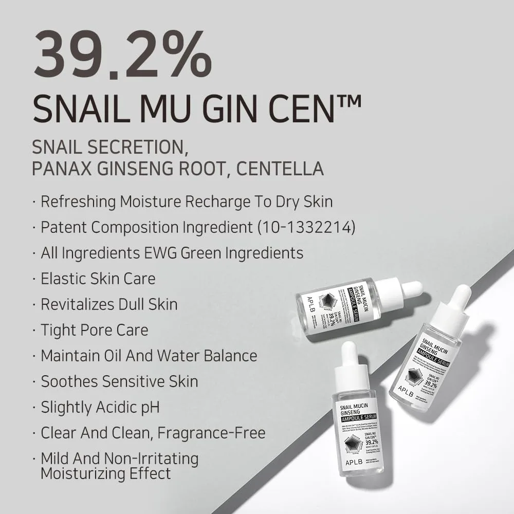 APLB SNAIL MUCIN GINSENG AMPOULE SERUM 40ml 4