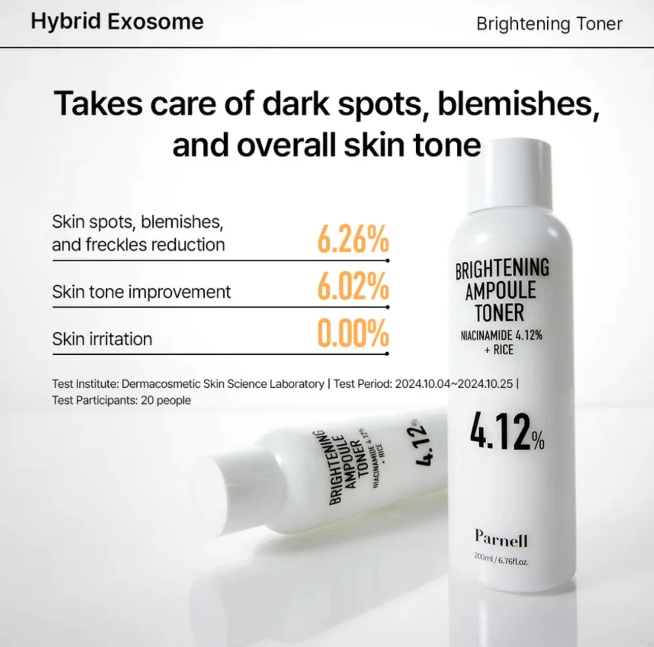 Parnell NIACINAMIDE 4.12 RICE BRIGHTENING AMPOULE TONER 200ml 3