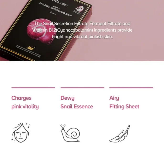 JMSOLUTION ACTIVE PINK SNAIL BRIGHTENING MASK 1ea 3