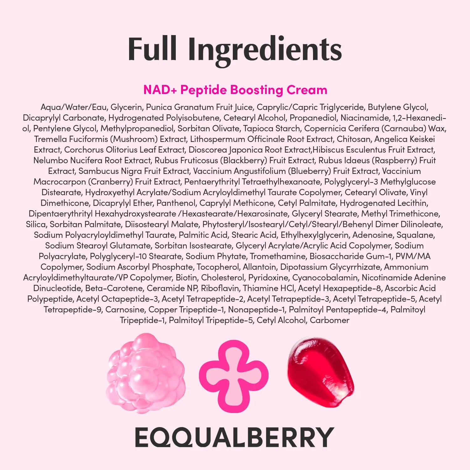 EQQUALBERRY NAD+ PEPTIDE BOOSTING CREAM 50ml 9