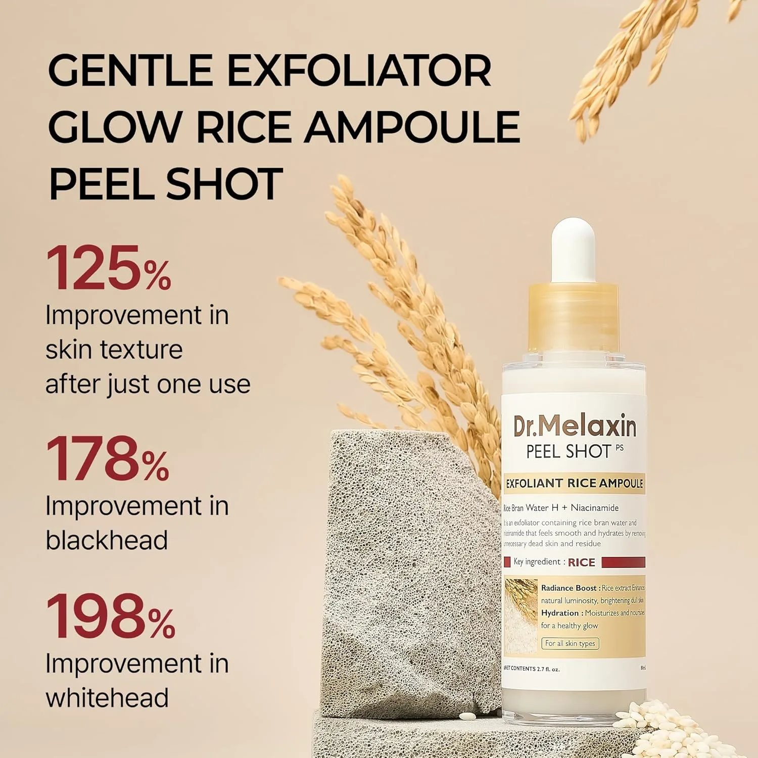 Dr.Melaxin PEEL SHOT EXFOLIATING WHITE RICE AMPOULE 80ml 2