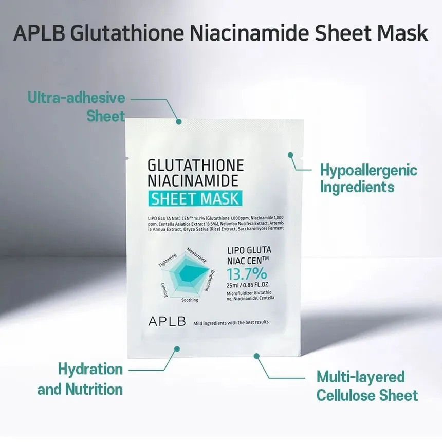 APLB Glutathione Niacinamide Sheet Mask 25ml 1ea 5