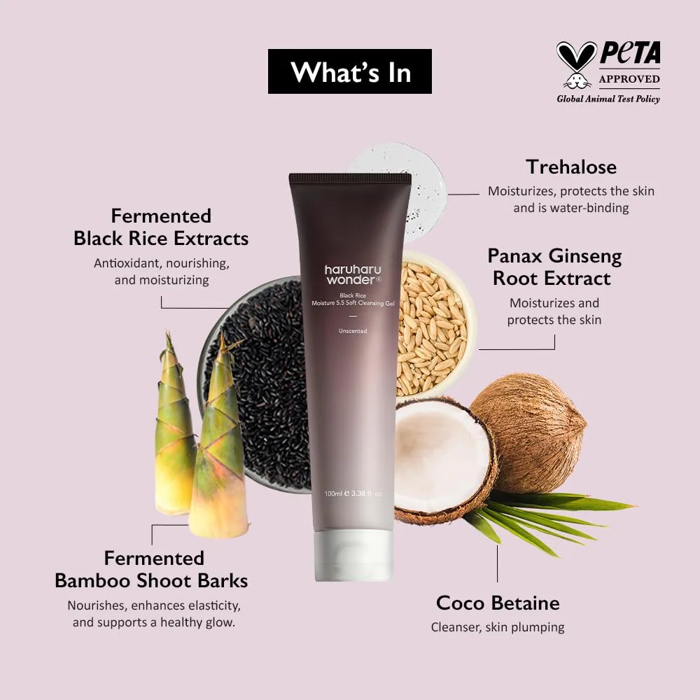 Haruharu WONDER Black Rice Moisture 5.5 Soft Cleansing Gel 100ml 4