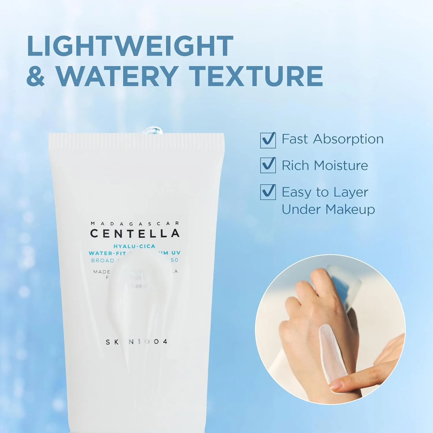 Madagascar Centella Hyalu-Cica Water-Fit Sun Serum UV 50ml (OTC) 3