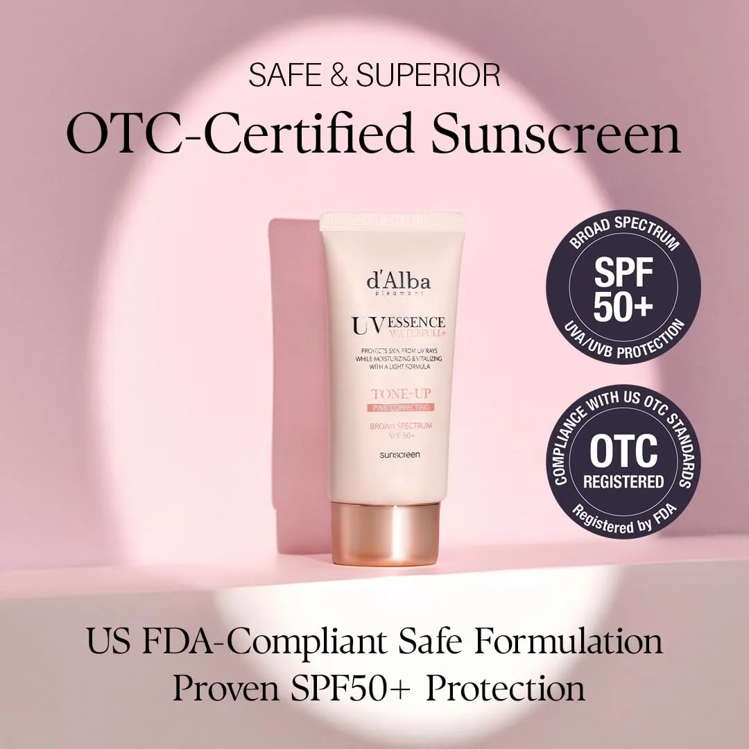 d'Alba Waterfull Pink Correcting Tone-Up Sunscreen SPF50+ 50ml 3