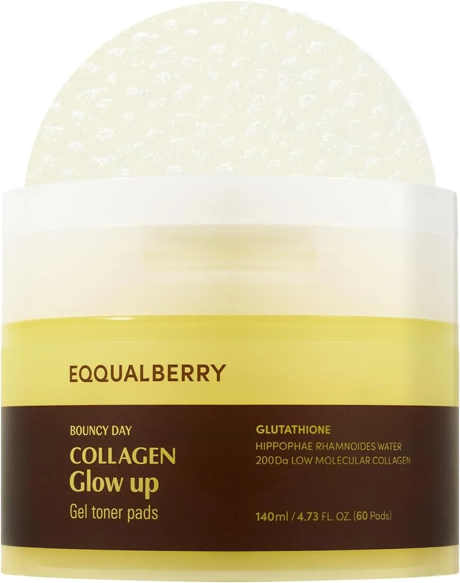 EQQUALBERRY COLLAGEN GLOW UP GEL TONER PADS 140ml | 60pads