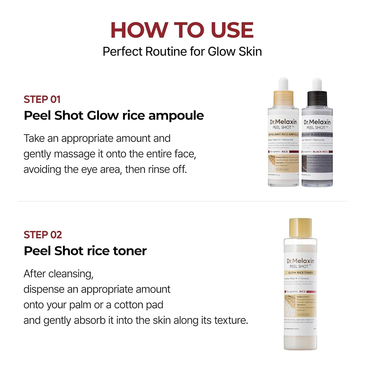 Dr.Melaxin Peel Shot Glow White Rice Toner 200ml 7
