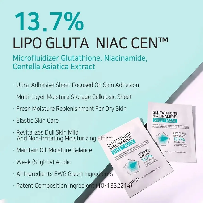 APLB Glutathione Niacinamide Sheet Mask 25ml 1ea 2