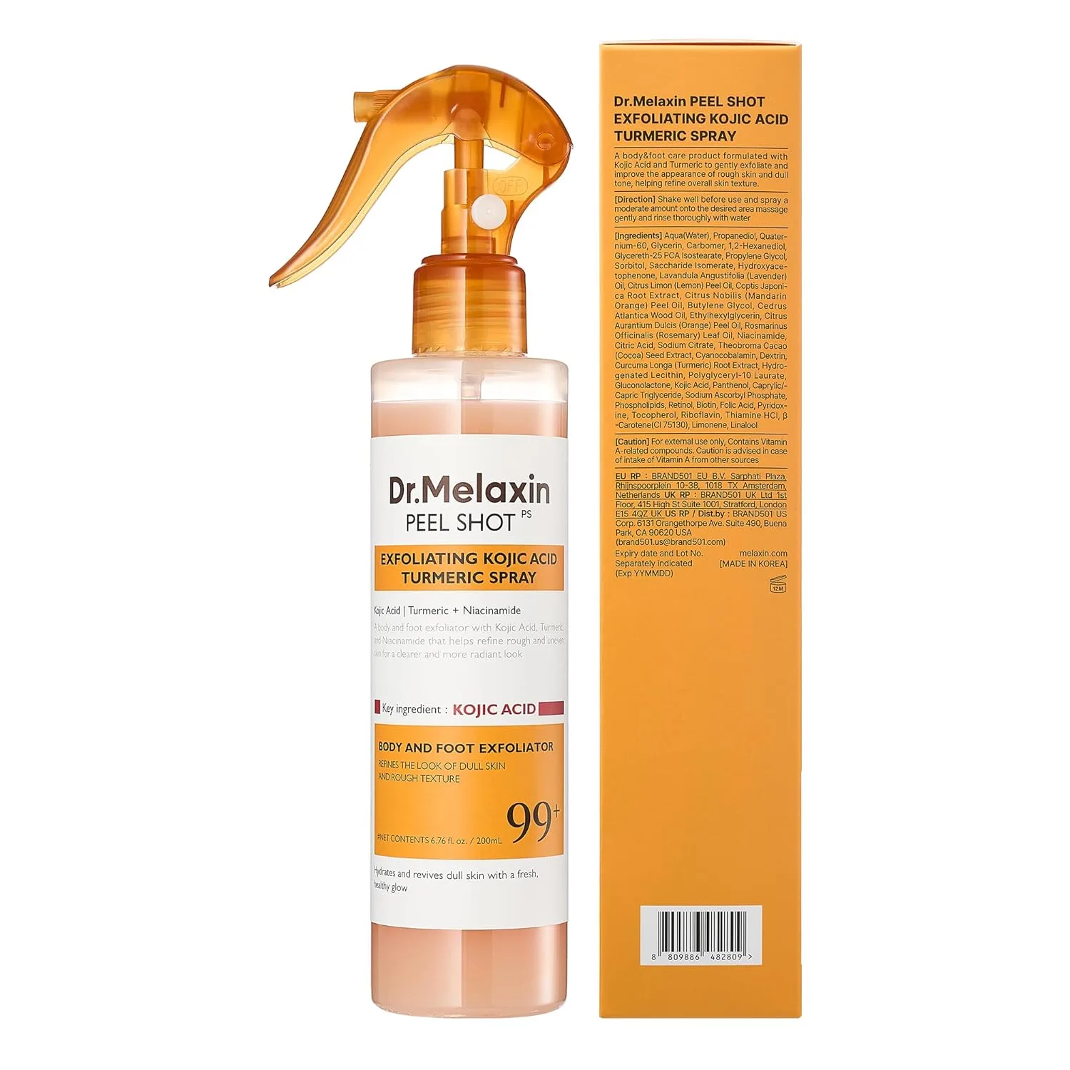 Dr.Melaxin PEEL SHOT EXFOLIATING KOJIC ACID TURMERIC SPRAY 200ml 9