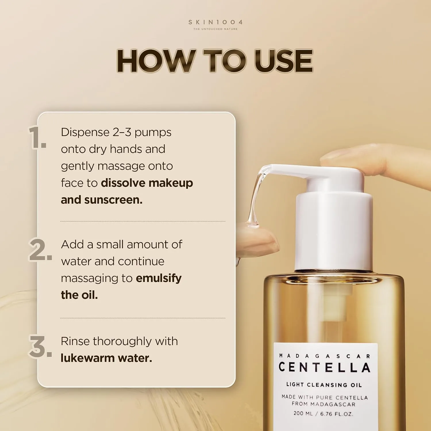 SKIN1004 Madagascar Centella Light Cleansing Oil 200ml 7