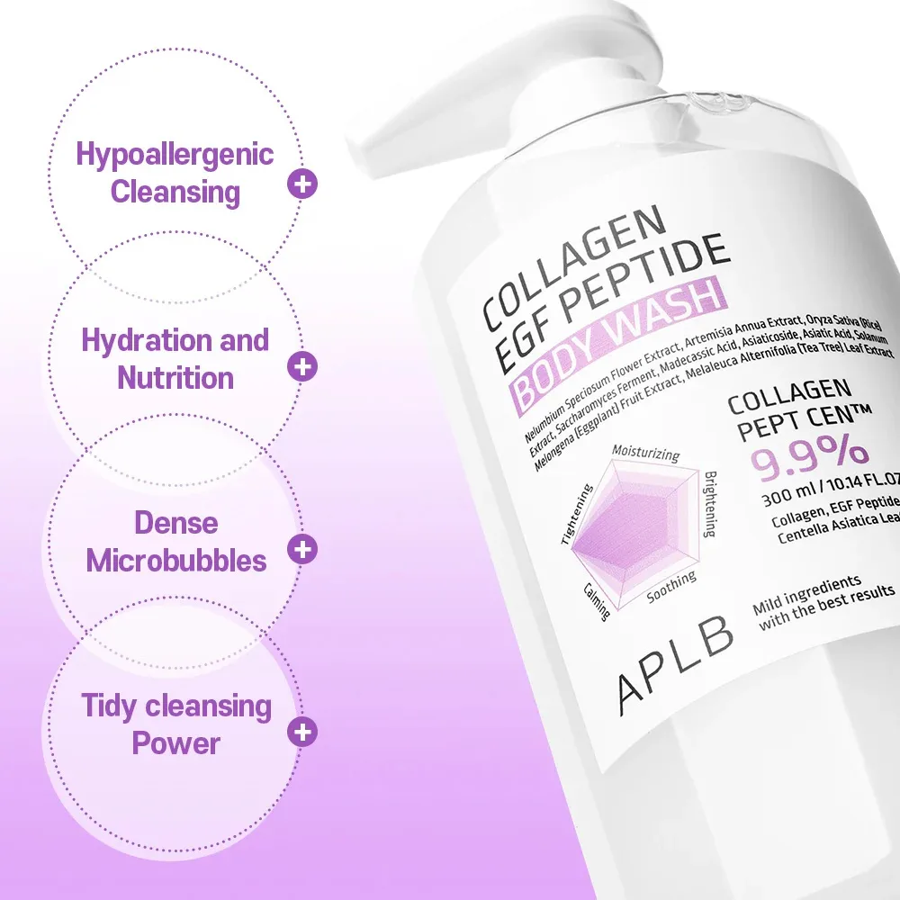 APLB COLLAGEN EGF PEPTIDE BODY WASH 300ml 6