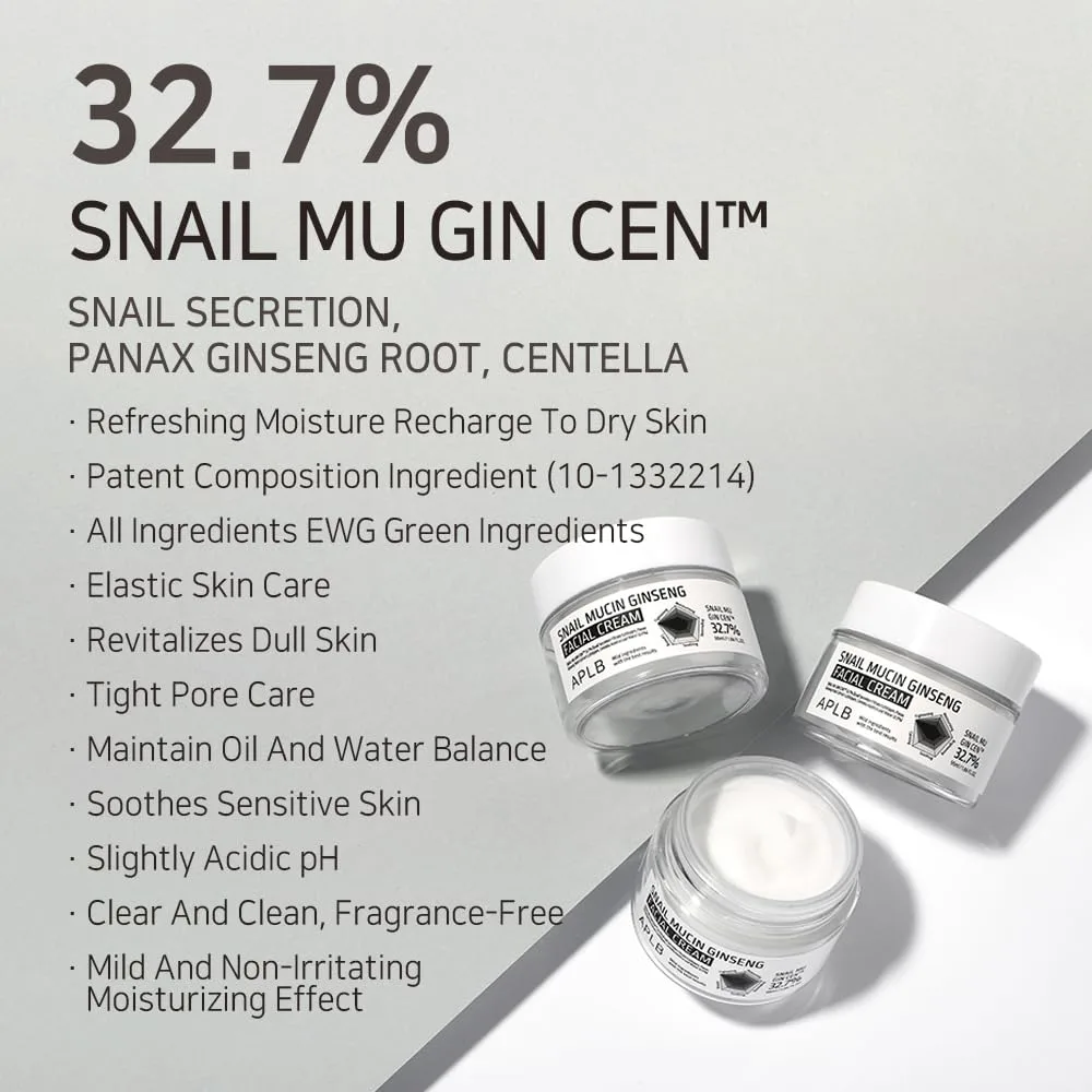 APLB SNAIL MUCIN GINSENG FACIAL CREAM 55ml 3