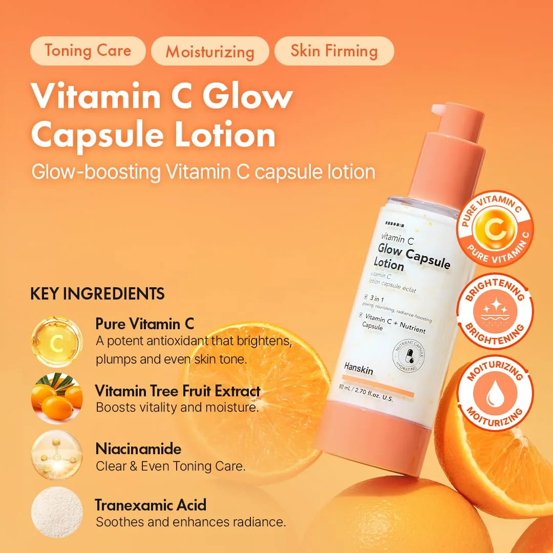 Hanskin Vitamin C Glow Capsule Lotion, 80ml 2