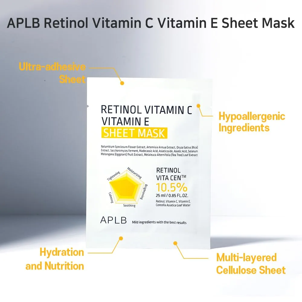 APLB RETINOL VITAMIN C VITAMIN E SHEET MASK 25ml 1ea 6