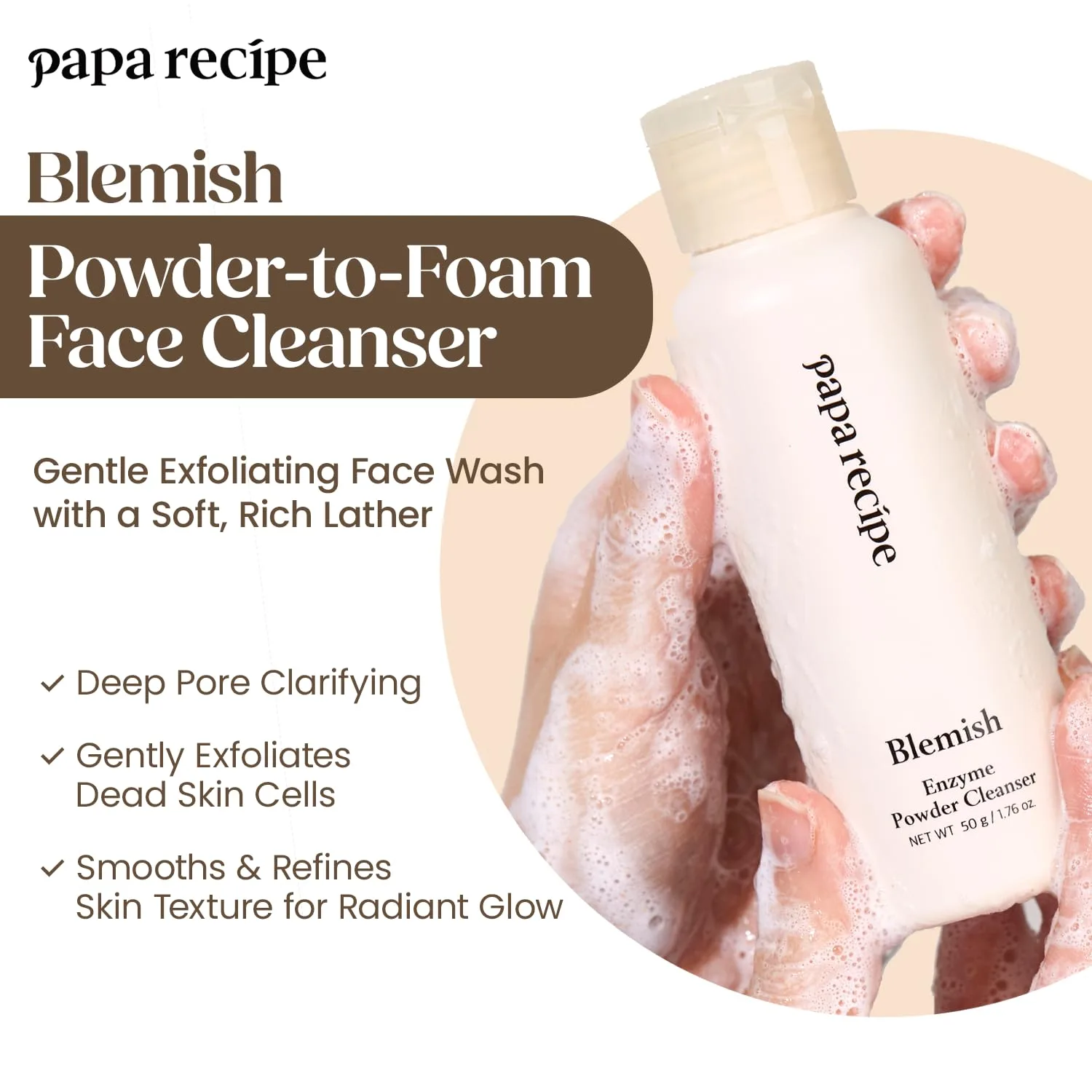 Papa Recipe Rice Smooth Enzyme Powder Cleanser 50g 2