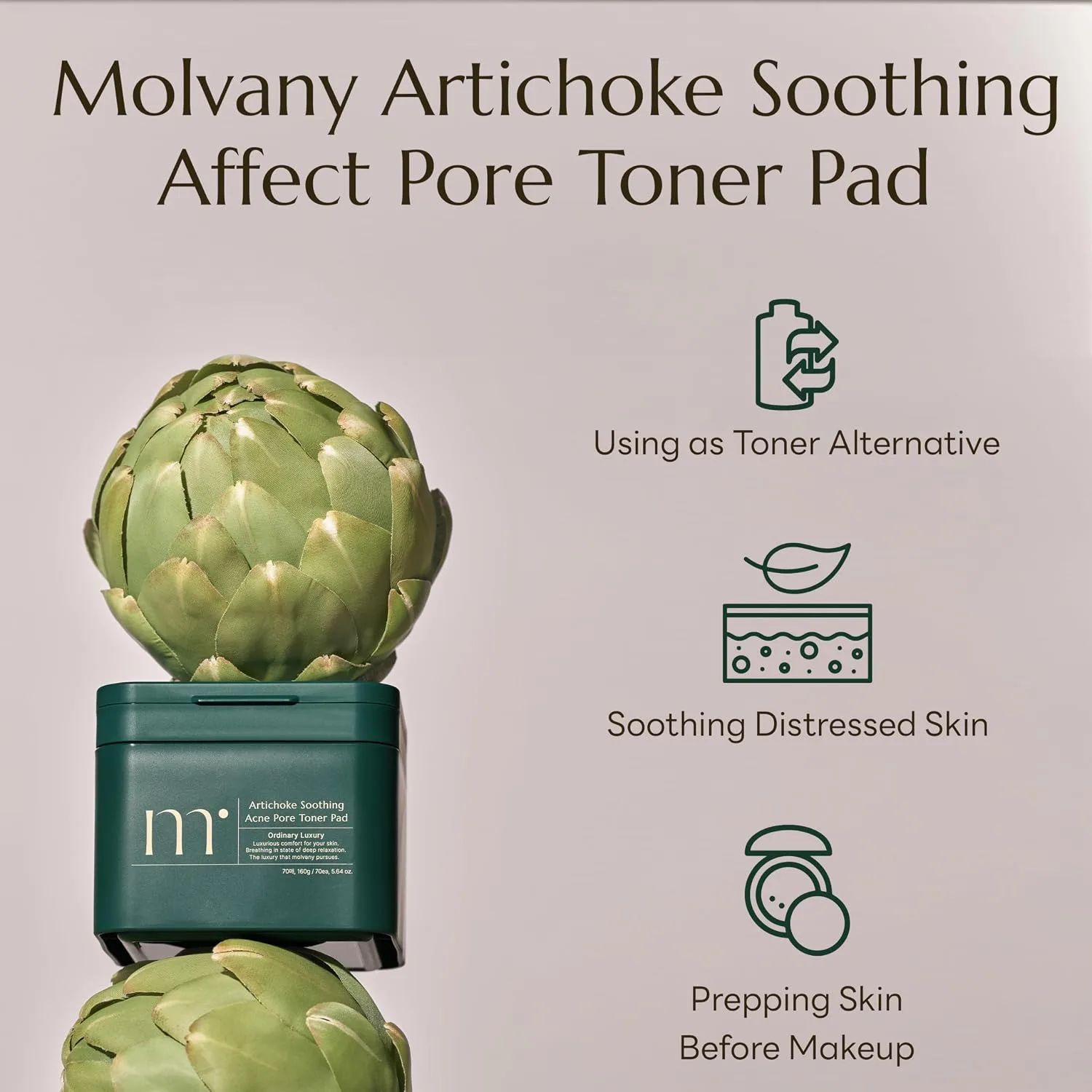 molvany Artichoke Soothing Affect Pore Toner Pad 7