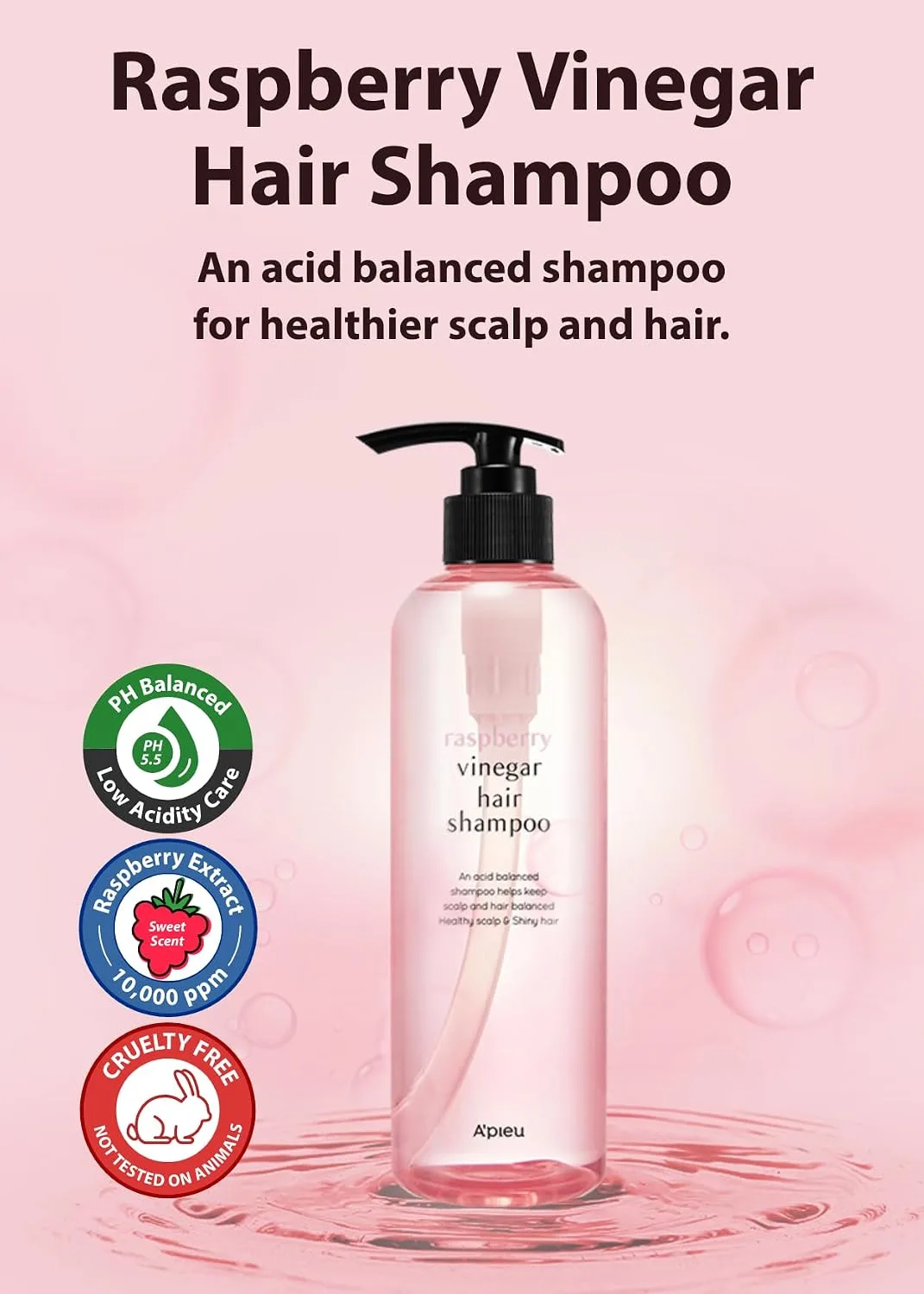 A'PIEU Raspberry Vinegar Hair Shampoo 500ml 2