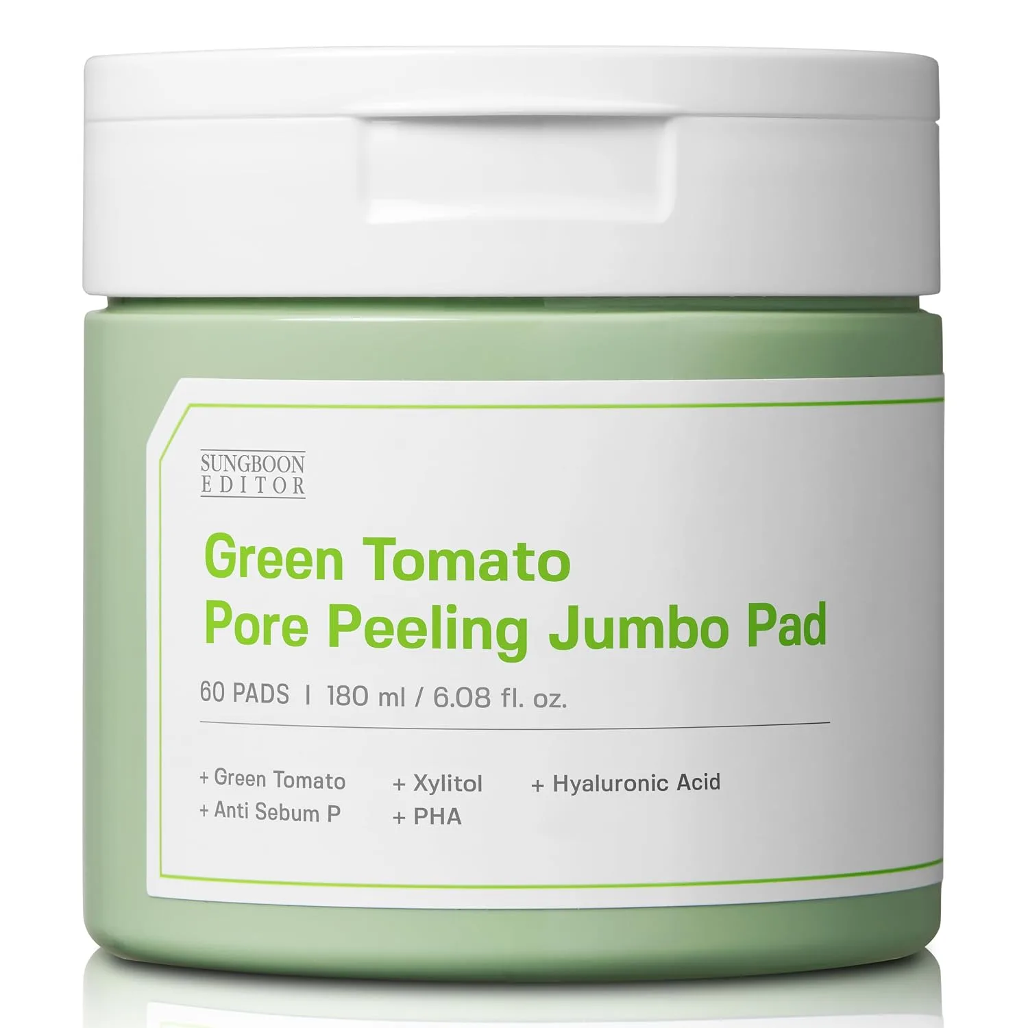Sungboon Editor Green Tomato Pore Peeling Jumbo Pad 60pads, 180ml