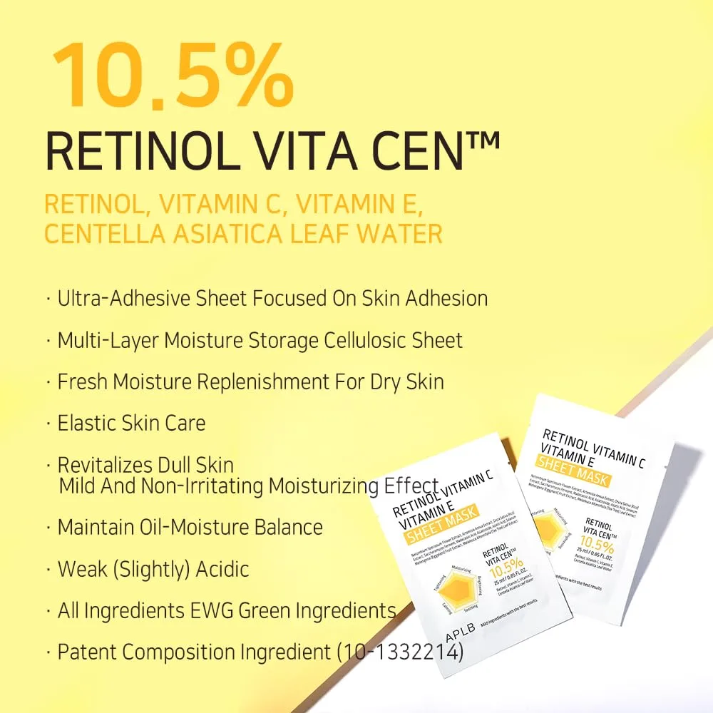 APLB RETINOL VITAMIN C VITAMIN E SHEET MASK 25ml 1ea 3