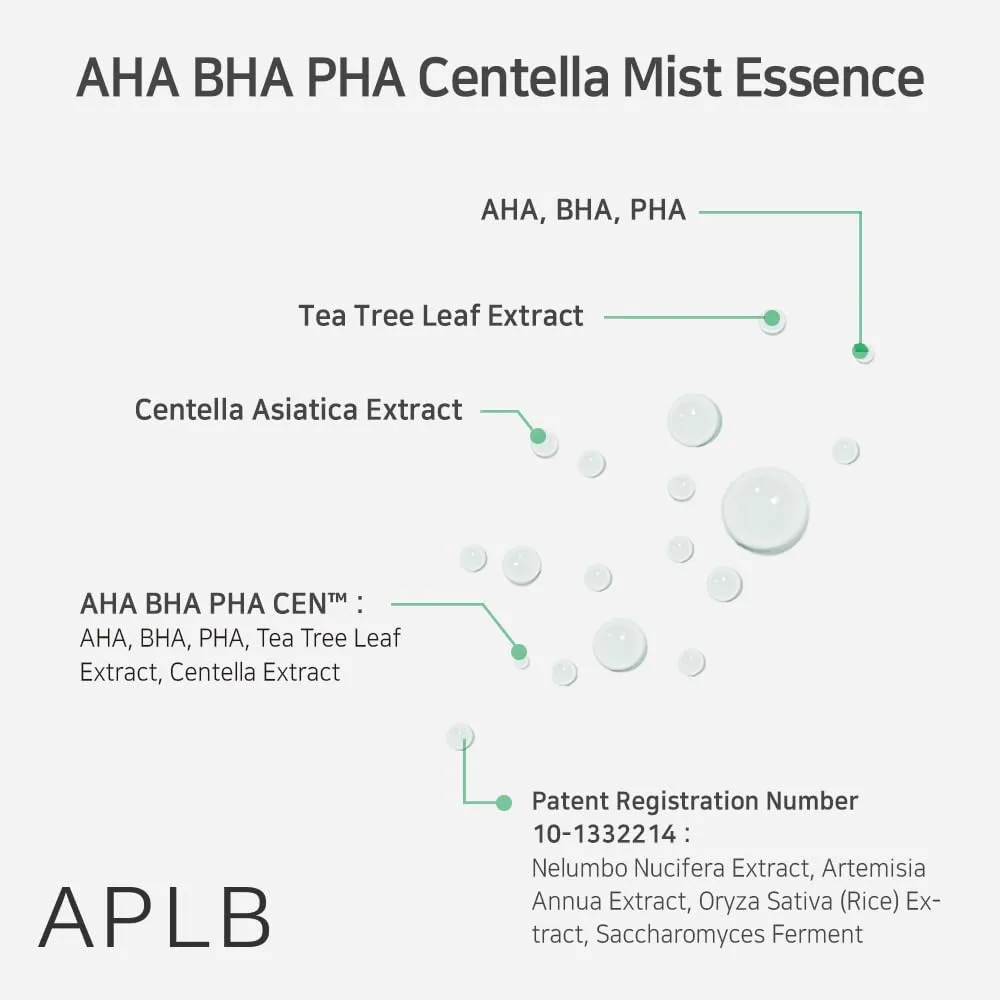 APLB AHA BHA PHA Centella Mist Essence 105ml 4