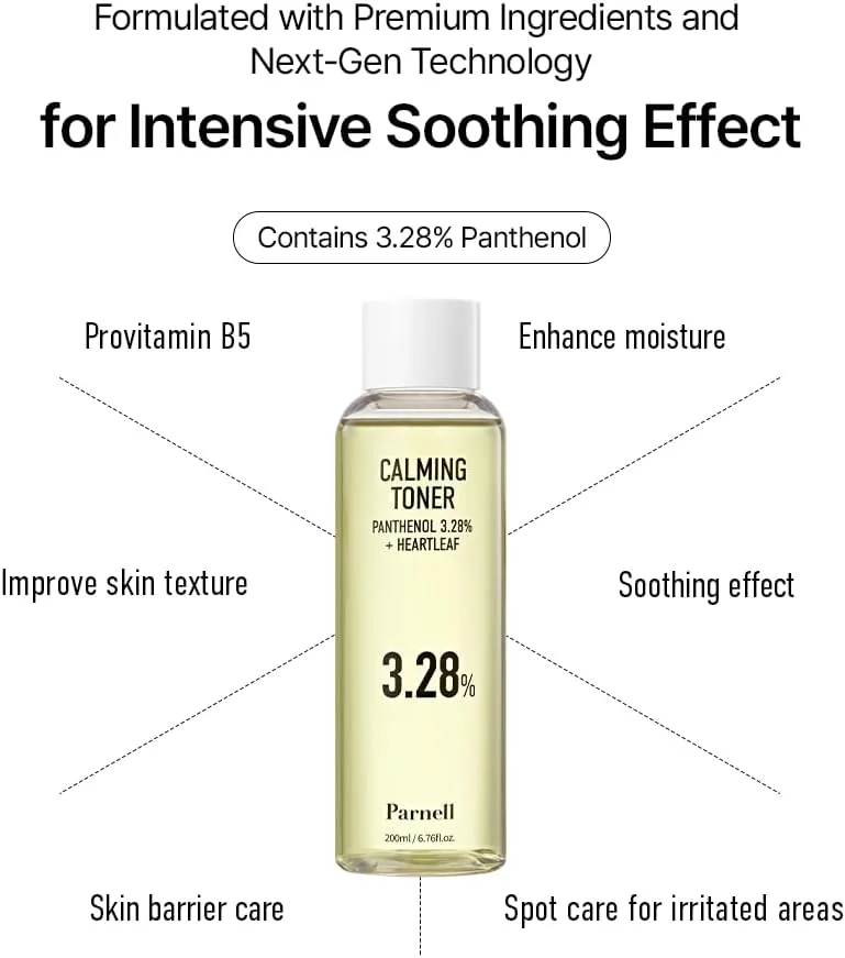 Parnell PANTHENOL 3.28 HEARTLEAF CALMING TONER 200ml 2
